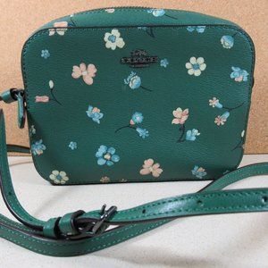 Coach Mini Camera Bag With Mystical Floral Print Gunmetal/GREEN Multi